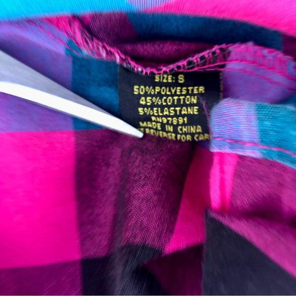 Old Skool Womens Shirt Plaid Ruffle Sleeve Sz. Small - Picture 7 of 13